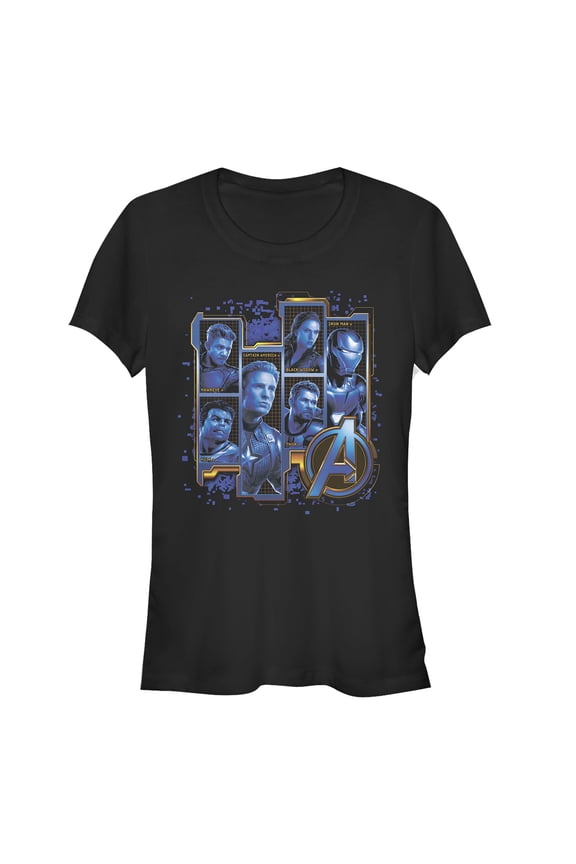 Junior's Marvel Avengers: Endgame Hero Tech Frames Graphic Tee Black Small
