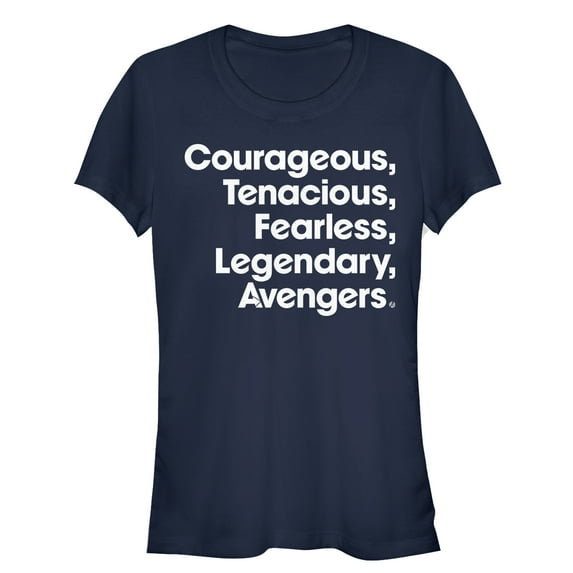 Junior's Marvel Avengers: Endgame Heroic Qualities Graphic Tee Navy Blue Small
