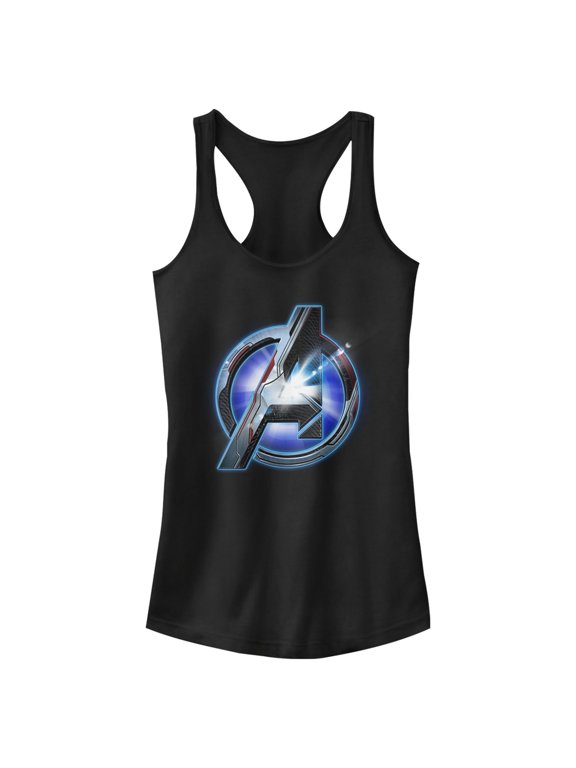 Junior's Marvel Avengers: Endgame High Tech Logo Racerback Tank Top Black Medium