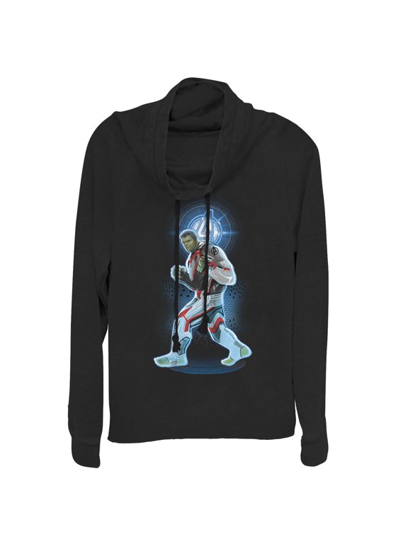 Junior's Marvel Avengers: Endgame Hulk Quantum Ready Cowl Neck Sweatshirt Black 4X Large