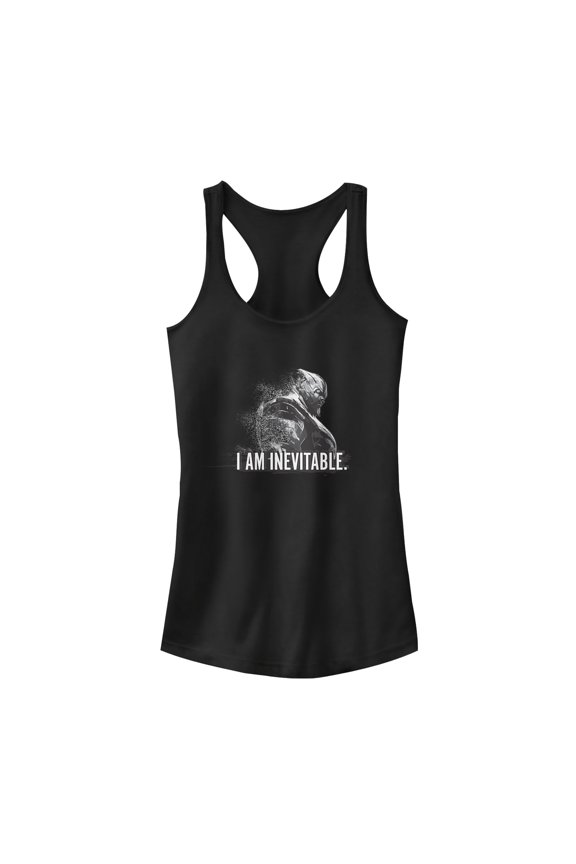 Junior's Marvel Avengers: Endgame Inevitable Thanos Racerback Tank Top Black X Large