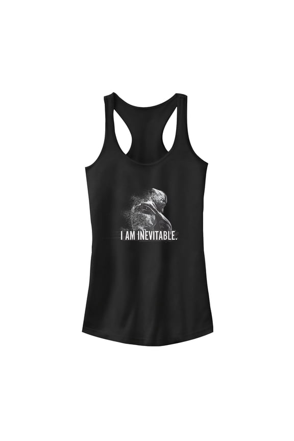 Junior's Marvel Avengers: Endgame Inevitable Thanos Racerback Tank Top Black X Small