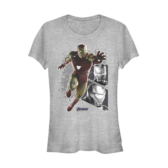 Junior's Marvel Avengers: Endgame Iron Man Changes  Graphic Tee Athletic Heather Large