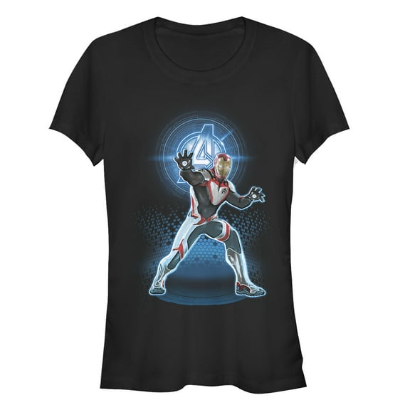 Junior's Marvel Avengers: Endgame Iron Man Quantum Ready Graphic Tee Black Medium
