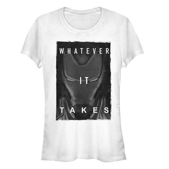 Junior's Marvel Avengers: Endgame Iron Man Whatever It Takes Graphic Tee White Large
