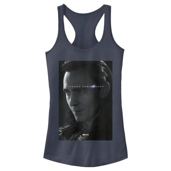 Junior's Marvel Avengers: Endgame Loki Poster Racerback Tank Top Indigo Large