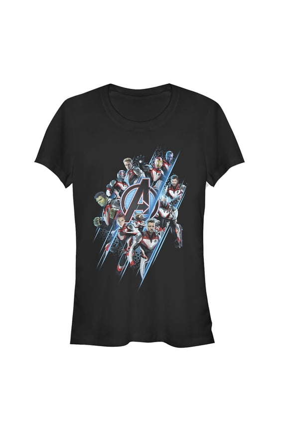 Junior's Marvel Avengers: Endgame Quantum Ready Streak Graphic Tee Black Large