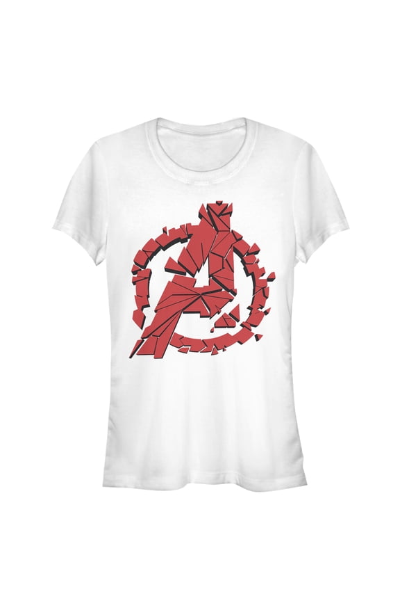 Junior's Marvel Avengers: Endgame Shatter Logo Graphic Tee White Large
