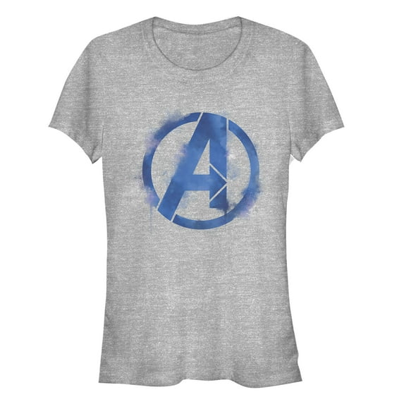 Junior's Marvel Avengers: Endgame Smudged Logo Graphic Tee Athletic Heather Medium