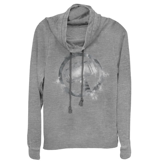 Junior's Marvel Avengers: Endgame Smudged Thor Cowl Neck Sweatshirt Gray Heather X Small