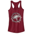 thumbnail image 1 of Junior's Marvel Avengers: Endgame Smudged Thor  Racerback Tank Top Scarlet X Small, 1 of 3