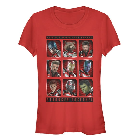 Junior's Marvel Avengers: Endgame Stronger Together Bingo Graphic Tee Red X Large