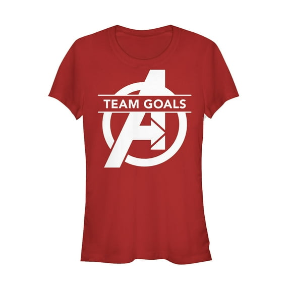 Junior's Marvel Avengers: Endgame Team Goals Logo Graphic Tee Red Medium