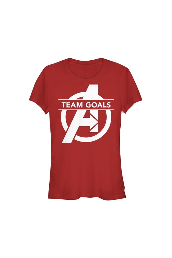 Junior's Marvel Avengers: Endgame Team Goals Logo  Graphic Tee Red X Large