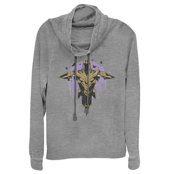 Junior's Marvel Avengers: Endgame Thanos Flight Cowl Neck Sweatshirt Gray Heather 4X Large