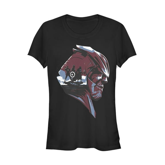 Junior's Marvel Avengers: Endgame Thanos Silhouette  Graphic Tee Black 2X Large