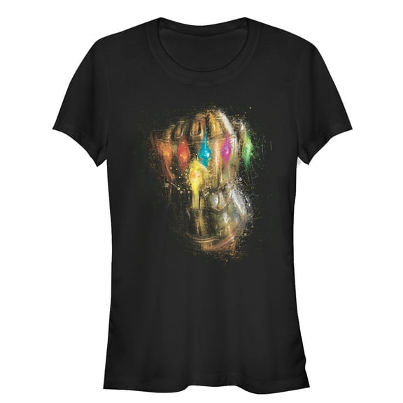 Junior's Marvel Avengers: Endgame Thanos Spray Paint Glove  Graphic Tee Black X Large