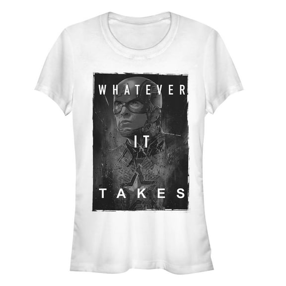 Junior's Marvel Avengers: Endgame Whatever It Takes Captain America  Graphic Tee White X Large