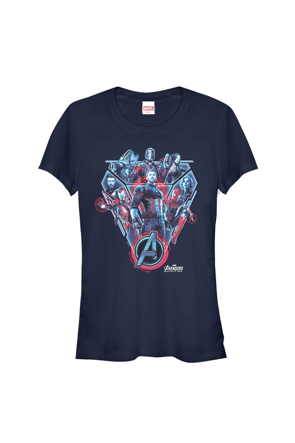Junior's Marvel Avengers: Infinity War Armor Graphic Tee Navy Blue Large