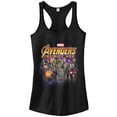 thumbnail image 1 of Junior's Marvel Avengers: Infinity War Character Shot Racerback Tank Top Black Medium, 1 of 4