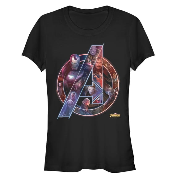 Junior's Marvel Avengers: Infinity War Logo Graphic Tee Black Large