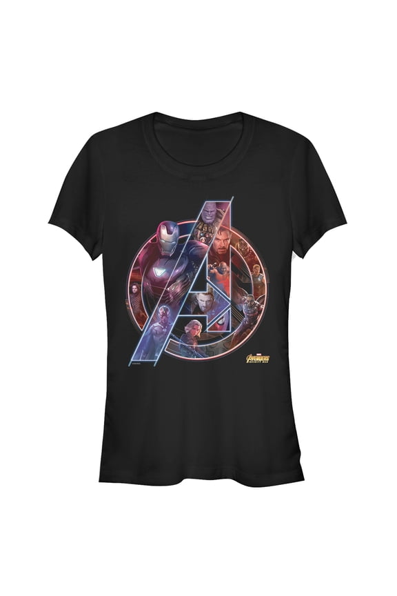 Junior's Marvel Avengers: Infinity War Logo Graphic Tee Black Small