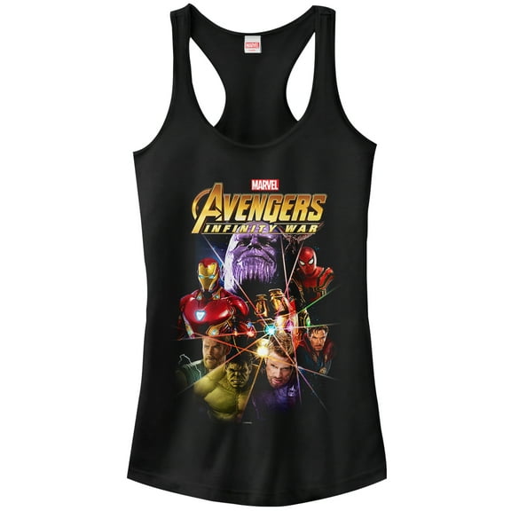 Junior's Marvel Avengers: Infinity War Prism  Racerback Tank Top Black X Large