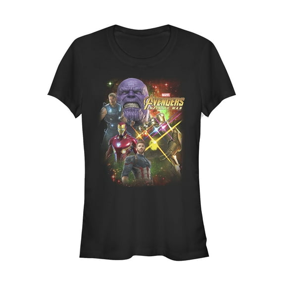 Junior's Marvel Avengers: Infinity War Thanos Growl Graphic Tee Black Large