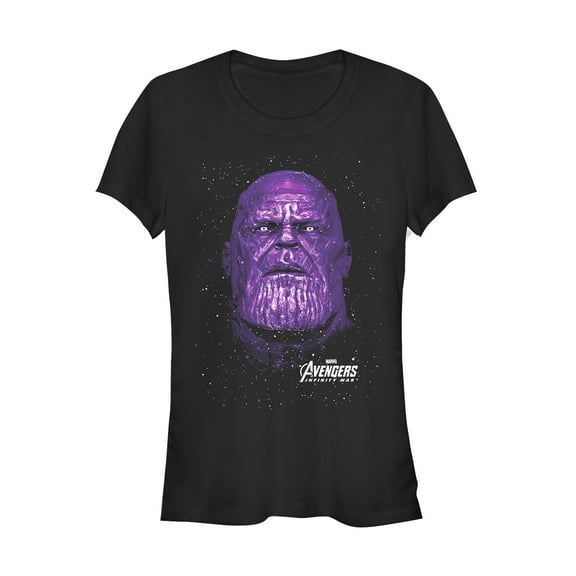 Junior's Marvel Avengers: Infinity War Thanos Portrait  Graphic Tee Black Small