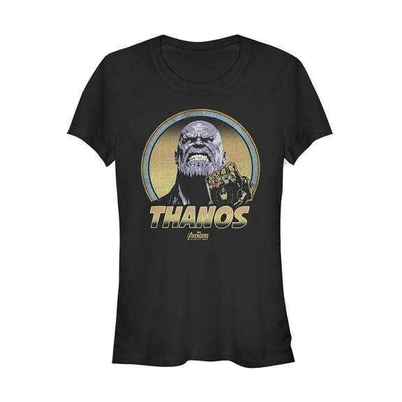 Junior's Marvel Avengers: Infinity War Thanos Retro  Graphic Tee Black Medium