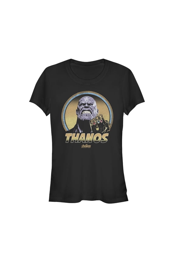 Junior's Marvel Avengers: Infinity War Thanos Retro  Graphic Tee Black Medium