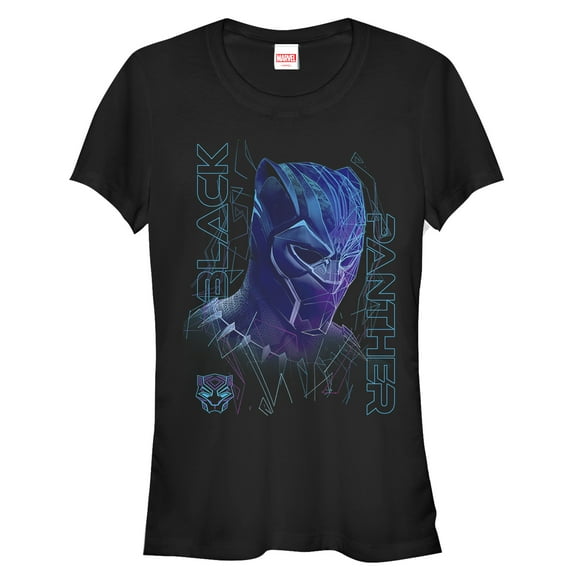 Junior's Marvel Black Panther 2018 3D Pattern  Graphic Tee Black Large