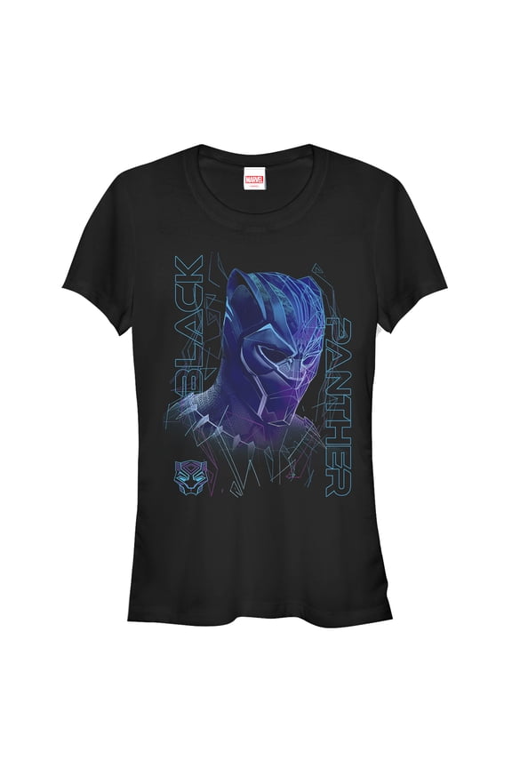 Junior's Marvel Black Panther 2018 3D Pattern Graphic Tee Black X Large