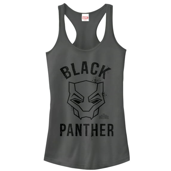 Junior's Marvel Black Panther 2018 Classic Racerback Tank Top Charcoal X Large