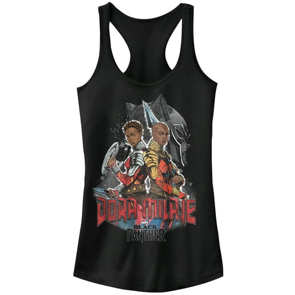 Junior's Marvel Black Panther 2018 Dora Milaje  Racerback Tank Top Black X Large