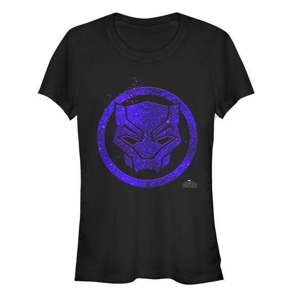 Junior's Marvel Black Panther 2018 Ember Mask  Graphic Tee Black Medium