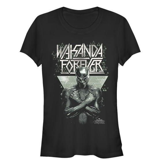 Junior's Marvel Black Panther 2018 Wakanda Salute Graphic Tee Black Medium