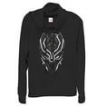 thumbnail image 1 of Junior's Marvel Black Panther Ornate Mask  Cowl Neck Sweatshirt Black Large, 1 of 3