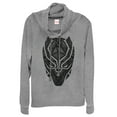 thumbnail image 1 of Junior's Marvel Black Panther Ornate Mask  Cowl Neck Sweatshirt Gray Heather Large, 1 of 3