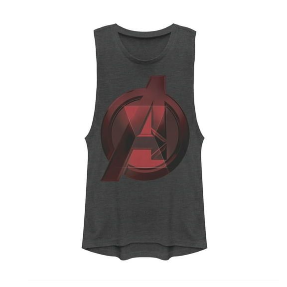 Junior's Marvel Black Widow Avenger Symbol  Festival Muscle Graphic Tee Charcoal X Small