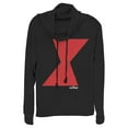 thumbnail image 1 of Junior's Marvel Black Widow Bold Hourglass  Cowl Neck Sweatshirt Black 3X Large, 1 of 3