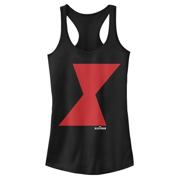 Junior's Marvel Black Widow Bold Hourglass Racerback Tank Top Black Small