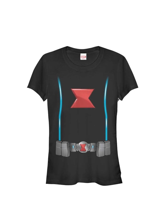 Junior's Marvel Black Widow Costume Graphic Tee Black Small