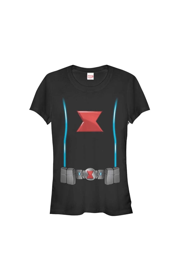 Junior's Marvel Black Widow Costume Graphic Tee Black Small