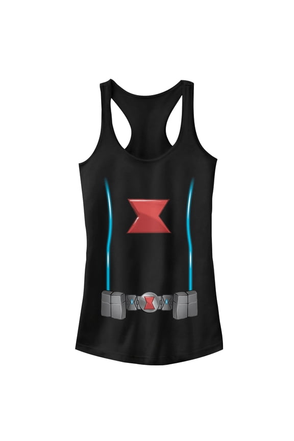 Junior's Marvel Black Widow Costume Racerback Tank Top Black Large