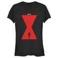 thumbnail image 1 of Junior's Marvel Black Widow Hourglass Poster  Graphic Tee Black Small, 1 of 2