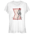 thumbnail image 1 of Junior's Marvel Black Widow Hourglass Secret Code  Graphic Tee White 2X Large, 1 of 2
