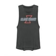 thumbnail image 1 of Junior's Marvel Black Widow Neon Light Logo  Festival Muscle Graphic Tee Charcoal 2X Large, 1 of 3