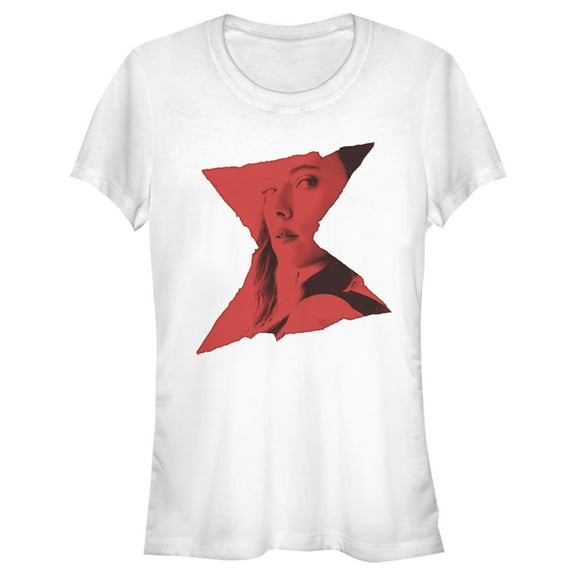 Junior's Marvel Black Widow Rough Hourglass Graphic Tee White X Large