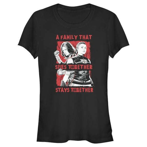 Junior's Marvel Black Widow Spy Family Graphic Tee Black X Large